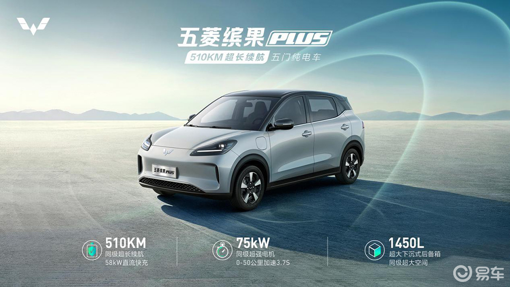 510km续航版够不够？五菱缤果Plus更多信息发布